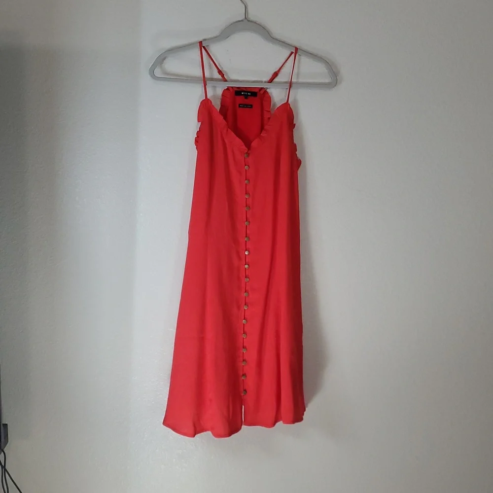 ❤️ Miss‎ Me Red Ruffle Button-Front Dress | Size Small - Picture 6 of 6